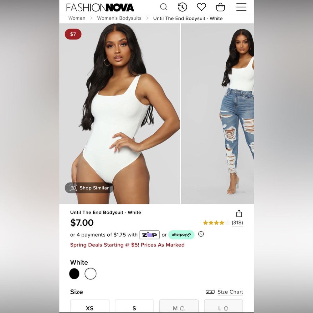 Fashion Nova White Bodysuit